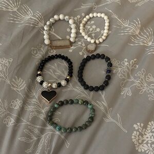 5  Beaded Bracelet Set- NEW REAL STONES